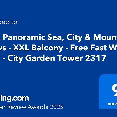 Rare Panoramic Sea, City & Mountain Views - Xxl Balcony - Free Fast Wifi - Pool - City Garden Tower 2317